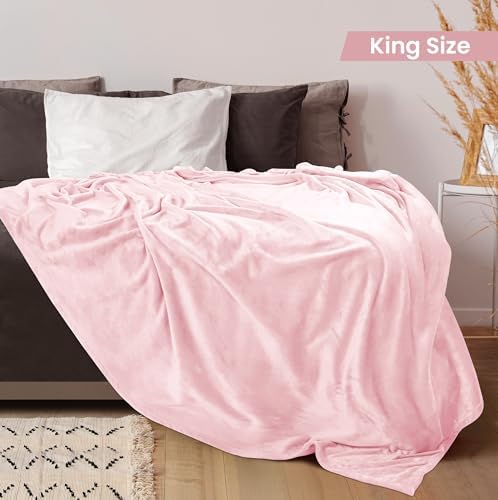 Utopia Bedding Anti-Statique Microfibre Cozy Laine de Mouton King Taille [Rose] OEKO-TEX STANDARD 100 pour Lit et Canapé