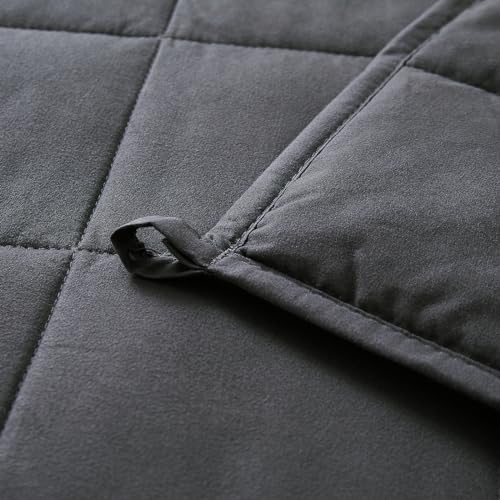 MOTRIP Adult Weighted Blanket 15 Pounds Queen Size Cool Sleeping Grey 60''x80''