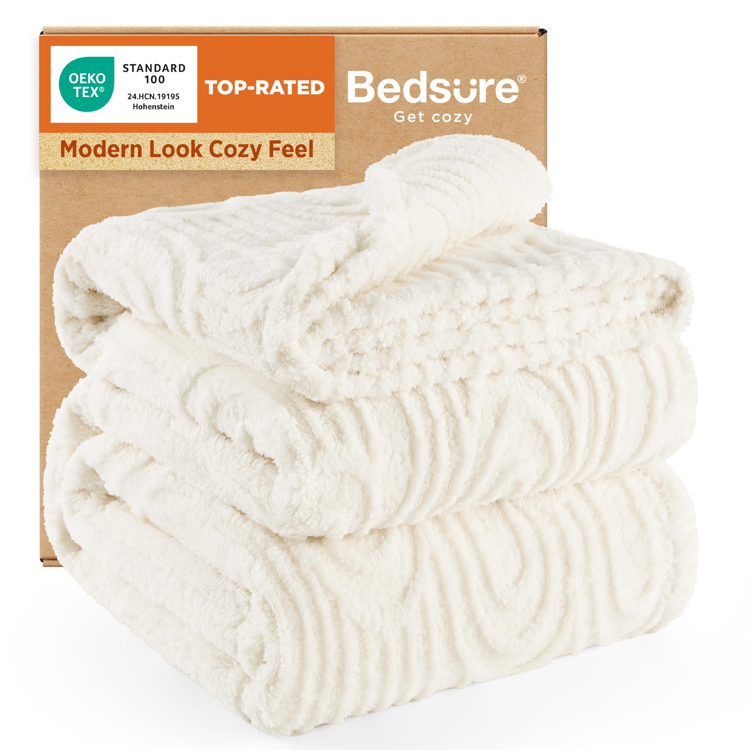 Bedsure Soft King Blanket for Couch White 108x90 Inches